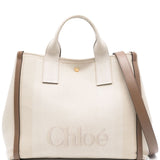 Chloé Ecru Herringbone Tote Bag