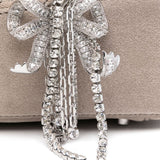 Self-Portrait Grey Suede Baguette Shoulder Bag