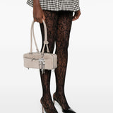 Self-Portrait Grey Suede Baguette Shoulder Bag