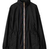 Burberry Black Check Trim Parka Coat