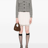 Self Portrait Black Houndstooth Cropped Jacket