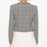 Self Portrait Black Houndstooth Cropped Jacket