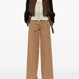Chloé Caramel Brown Front Button Trousers