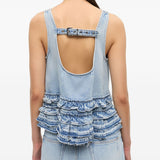 GANNI Top Clear Blue