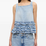 GANNI Top Clear Blue