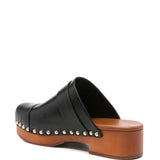 Chloé Black Double Stitched Buckled Sandals