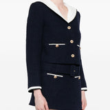 Self-Portrait Bouclé cropped jacket