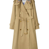 Burberry Castleford Medium Trench Coat with Check Collar