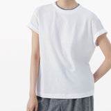 Brunello Cucinelli White Contrast T Shirt
