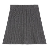 Jil Sander Grey Ribbed Skirt