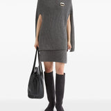 Jil Sander Grey Ribbed Skirt