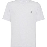 Brunello Cucinelli Cotton jersey crew neck T-shirt with logo and faux-layering