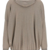 Brunello Cucinelli Beige Drawstring Hooded Sweater