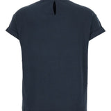 Brunello Cucinelli Navy Keyhole Back Shirt