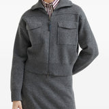 Brunello Cucinelli Charcoal Flap Pocket Cardigan