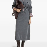 Brunello Cucinelli Charcoal Flap Pocket Cardigan