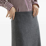 Brunello Cucinelli Grey Cashmere Midi Skirt
