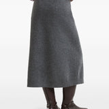 Brunello Cucinelli Grey Cashmere Midi Skirt