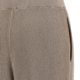 Brunello Cucinelli Chocolate Brown Ribbed Trousers