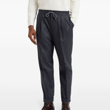 Brunello Cucinelli Drawstring-waistband wool tapered trousers