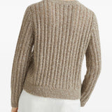 Brunello Cucinelli Beige Rib Knit Sweater