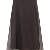 Brunello Cucinelli Dark Brown Layered Skirt