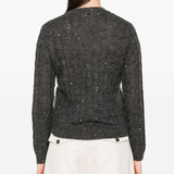 Brunello Cucinelli Grey Cable Knit Jumper