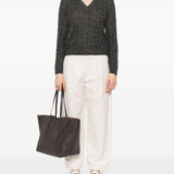 Brunello Cucinelli Grey Cable Knit Jumper