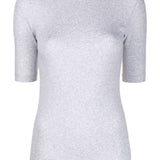 Brunello Cucinelli Grey Ribbed Neck Shirt