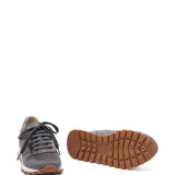 Brunello Cucinelli Virgin wool flannel and lamé calfskin runners