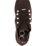 Jimmy Choo Veles Cashmere Melange Knit Trainers with Pearl Buttons