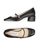 Jimmy Choo Elisa 45 Nappa and Patent Leather Pumps
