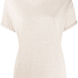 Brunello Cucinelli Nude Boat Neck Top