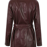 Brunello Cucinelli Cognac Brown Belted Jacket