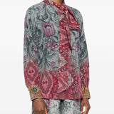 Pierre Louis Mascia Green Pussy Bow Shirt