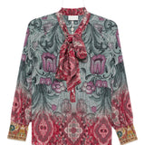 Pierre Louis Mascia Green Pussy Bow Shirt