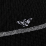 Emporio Armani ribbed knit embroidered logo scarf & beanie set