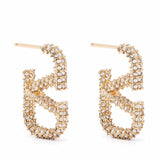 Valentino Gold VLogo Signature Strass Crystal Earrings