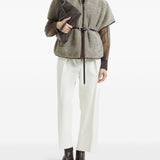 Brunello Cucinelli Dark Chocolate Zip Cape