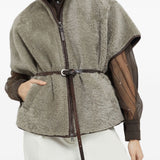 Brunello Cucinelli Dark Chocolate Zip Cape