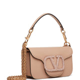 Valentino Garavani Rose Pink VLogoCrystal Shoulder Bag