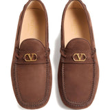 Valentino Garavani Fastaway Driver Moccasin In Deer Suede