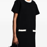 Emporio Armani Black Ribbed Short Dress