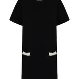 Emporio Armani Black Ribbed Short Dress