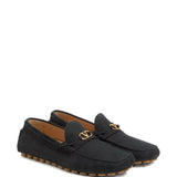 Valentino Garavani Fastaway Driver Moccasin In Deer Suede