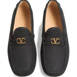 Valentino Garavani Fastaway Driver Moccasin In Deer Suede