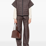 Brunello Cucinelli Chocolate Quilted Zip Jacket