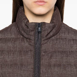 Brunello Cucinelli Chocolate Quilted Zip Jacket