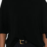 Fabiana Filippi Black Batwing Sleeve Top