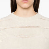Brunello Cucinelli Beige Open Knit Sweater